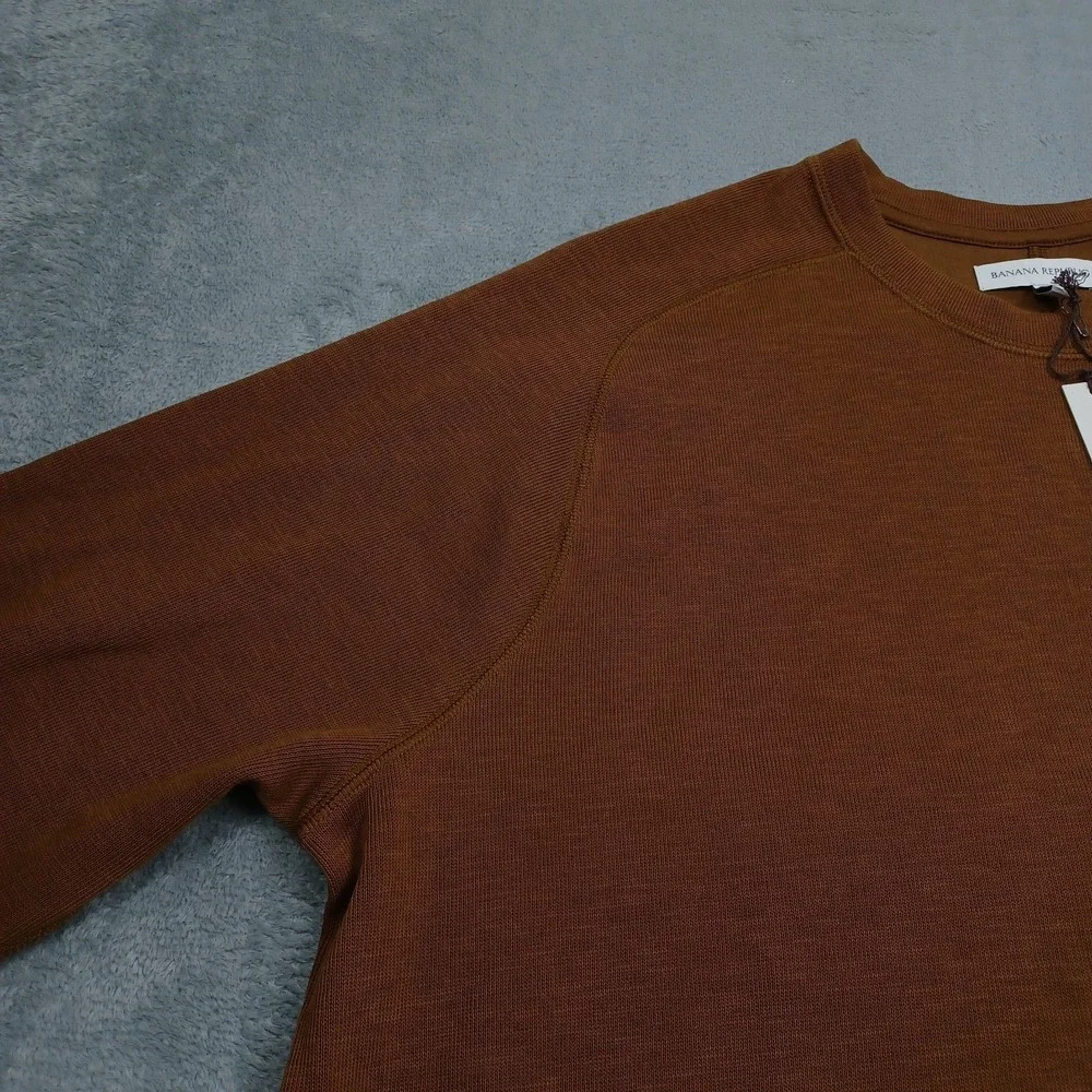 Banana Republic Sweater Mens XL Brown Crew Neck Preppy Pullover NWT